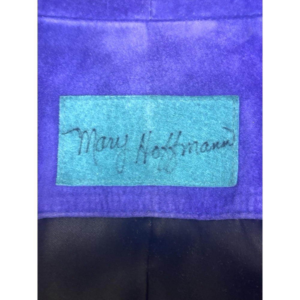 Rare Vintage Mary Hoffman Black, Teal, Purple Suede Color Block Suede Jacket M - Picture 11 of 11
